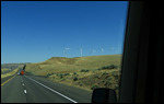 Lots of wind turbines up the gorge