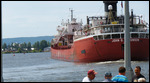768-foot ship turning in port
