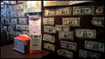 Dollar bills on the walls