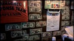 Dollar bills on the walls