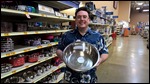 our boy, Philip, with Katie's food dish
