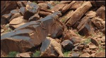 Varnished rocks closeup