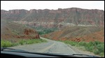 Notice the horizontal rock formations