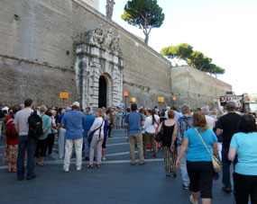 Lining up to enter the Vatican