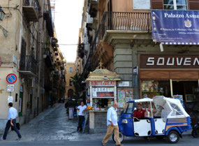 Narrow streets lead off wide avenues