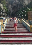 Laurs climbing the steps to the Batu Caves