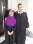 Matt & me ready to enter the mosque