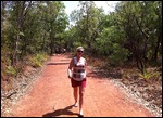 Laurs on a trek.