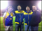 The boys on the pitch at the footie!