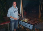 Matt cooking up a storm on the BBQ