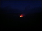 Active volcano glows at night