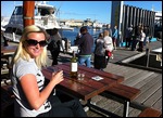 Anniversary lunch: fish & chips with wine!