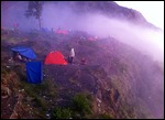 Our cliff edge campsite!