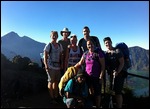 Our team with the crater rim