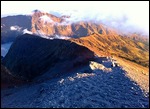 The very narrow summit track!