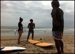 Melanie having a surf lesson!