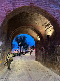 Through the tunnel out of the old part of Burgos.