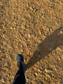 The horrible walking surface. 