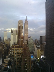 Uitzicht van onze kamer op de 35e verdieping