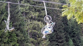 CAN'T SKI DOWN SO GUESS I'LL HAVE TO BIKE DOWN
