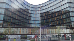 THE REFLECTIONS ON THIS NEW BUILDING WERE WILD