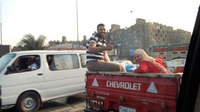 PASSING BY HAPPY EGYPTIANS ON THE WAY TO THE HOTEL