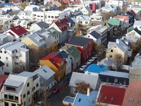 Colourful Reykjavik rooftops