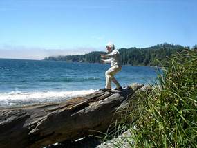 Richard surfing at French Beach
