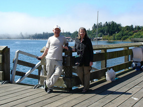 Us on the Boardwalk in Sooke Harbour