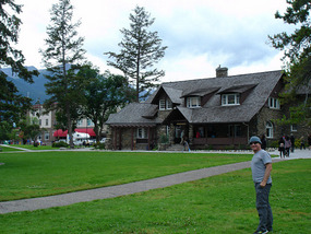 Richard outside Jasper Information Centre