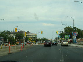 Roadworks on main road into Winnipeg