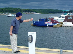 Richard's new blue boat
