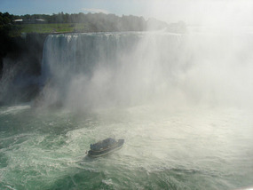 Maid of the Mist at base of Niagara Falls
