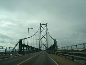 Massive bridge to island