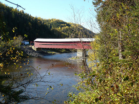 Covered road bridge over Riviere Matapedia