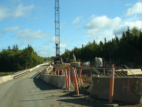 Waiting at temp bridge outside of Morell