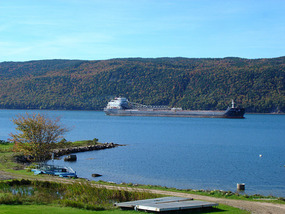 Freight ship going by our cottage