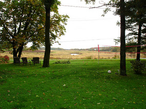 Our view over the marshland and river