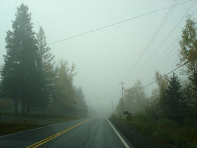 Fog driving through Granville Ferry
