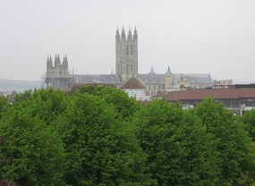 Distant view of Canterbury Cathedral