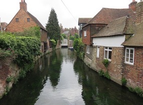 Homes backing the canals