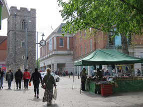 The Fruit& Vegie stalls are busy the morning