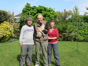 With Christopher in their beautiful garden