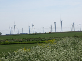 Miles of wind turbines