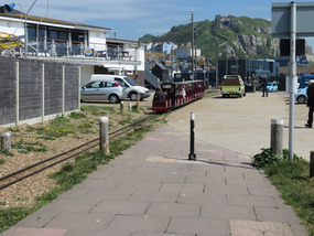 Minature railway line on shorefront