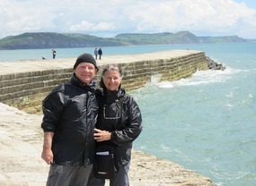 Us on the seawall of harbour