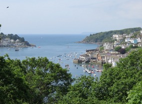 Fowey set on the west side of the Fowey estuary 