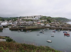 Hillside view of Mevagissey & outer harbour
