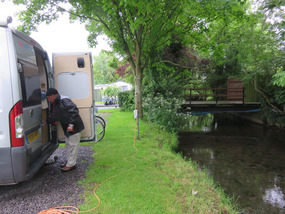 Our pitch by the clear stream