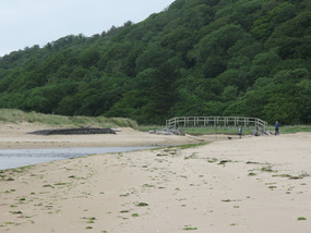 Bridge over estuary to sea marshlands